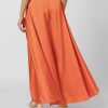 floral satin παντελοόνι-silky long skirt sourloulou