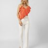 floral satin παντελοόνι-silky long skirt sourloulou