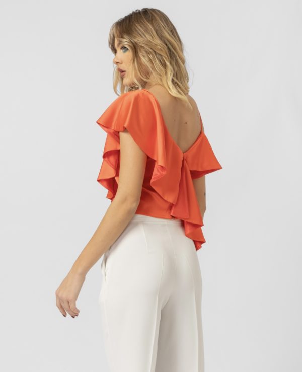 floral satin παντελοόνι-silky long skirt sourloulou