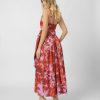 floral saten midi dress sourloulou