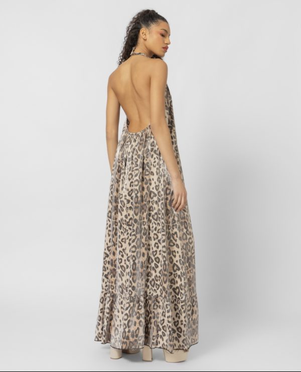 leopard long dress