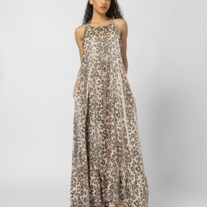 leopard long dress