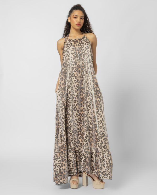 leopard long dress