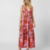floral saten midi dress sourloulou