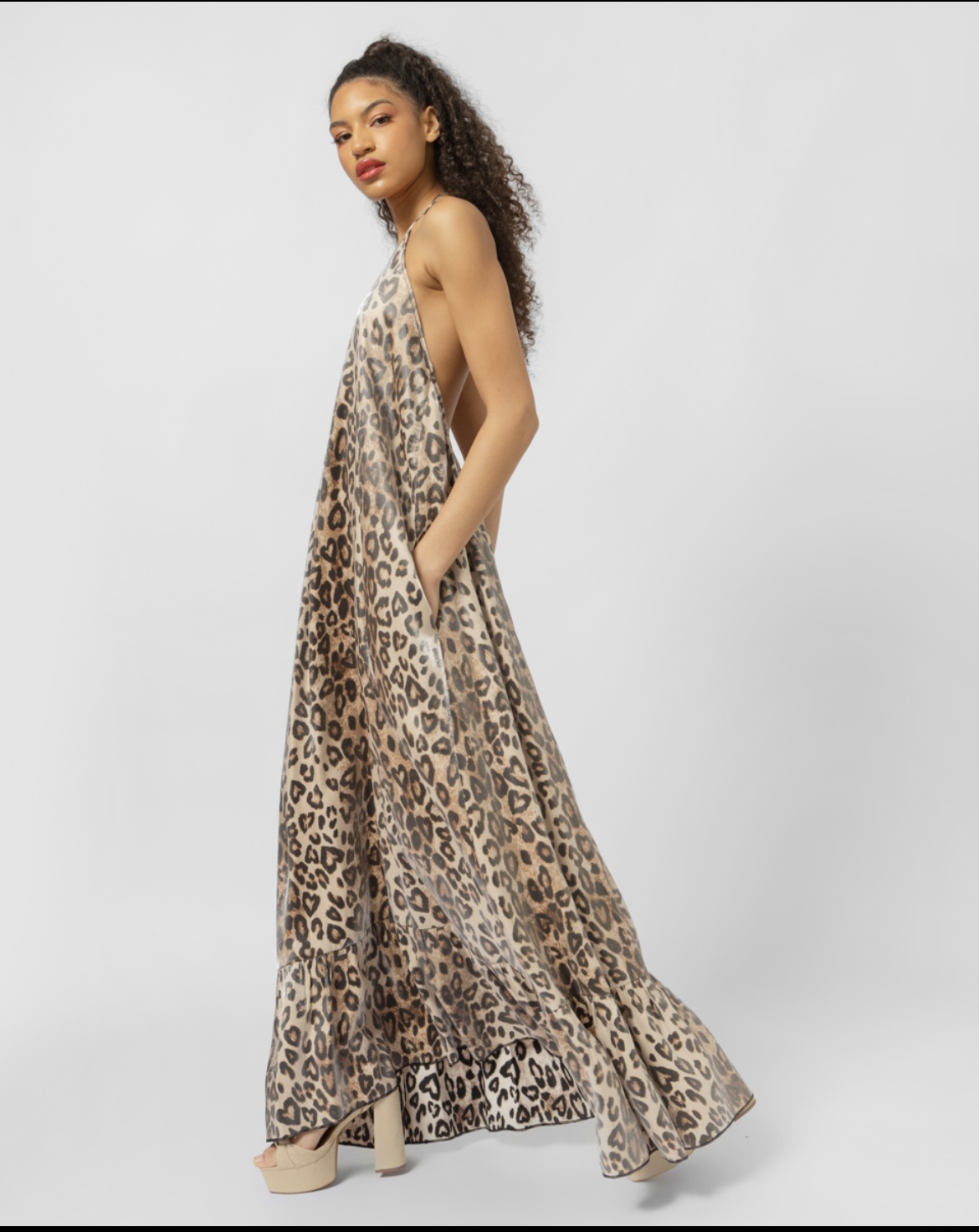 leopard long dress