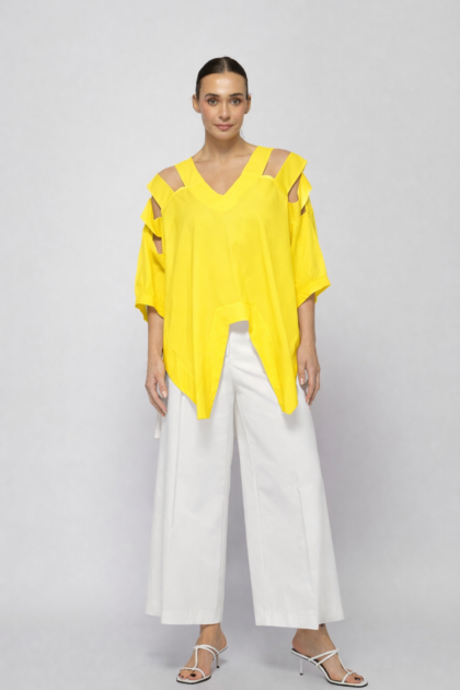 ΜΠΛΟΥΖΑ ΜΕ CUT-OUT ΩΜΟΥΣ ΚΙΤΡΙΝΗ