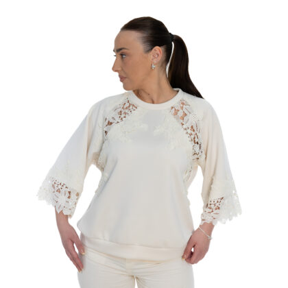 ΜΠΛΟΥΖΑ 3/4 ΜΑΝΙΚΙΑ  ΜΕ ΔΑΝΤΕΛΑ