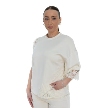 ΜΠΛΟΥΖΑ ΜΕ ΑΣΥΜΜΕΤΡΑ ΜΑΝΙΚΙΑ ΚΑΙ ΔΑΝΤΕΛΑ ΣΤΟ ΠΛΑΙ