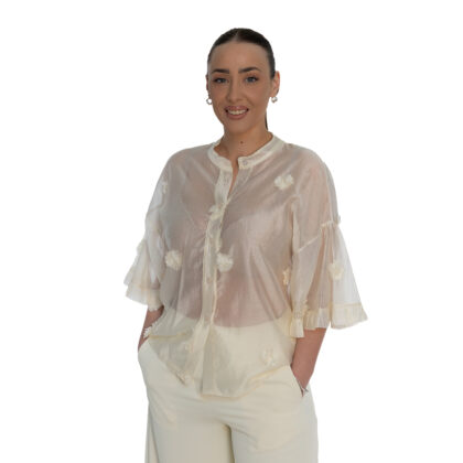 ΠΟΥΚΑΜΙΣΟ ΜΕ ΔΙΑΦΑΝΕΙΑ ΚΑΙ  3D ΛΟΥΛΟΥΔΙΑ